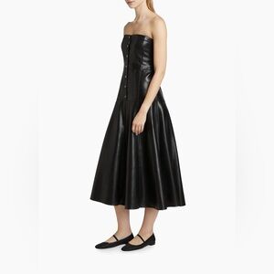 Cinq à Sept Black Strapless Midi Dress